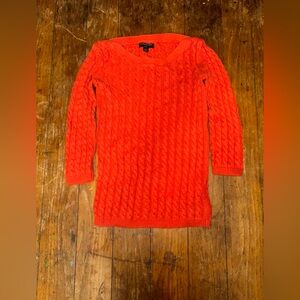 Banana Republic Orange Cable Knit Sweater